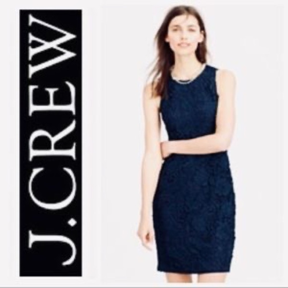 J Crew Factory Floral Lace Dress - Navy - Size 4